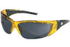 Crews FF232 ForceFlex 2 Safety Glasses With Translucent Yellow Thermo Plastic Urethane Frame, Gray Polycarbonate Duramass Anti-Scratch Lens And Black Temple Sleeve  (1/PR)