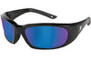 Crews FF318B ForceFlex Ultra-Flexible Regular Safety Glasses With Black Thermoplastic Urethane Frame, Blue Diamond Mirror Polycarbonate Anti-Scratch Lens And Black Temple Sleeve  (1/PR)