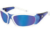 Crews FF328B ForceFlex Ultra-Flexible Regular Safety Glasses With Multi-Polymer Blue And White Thermo Plastic Urethane Frame, Blue Diamond Mirror Polycarbonate Anti-Scratch Lens And White Temple Sleeve  (12/PR)