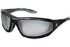 Crews RP219AF Reaper Regular Safety Glasses With Black Polycarbonate Frame, Clear Indoor/Outdoor Mirror Polycarbonate Duramass Anti-Scratch Lens And Gray Temple Sleeve And Removable Foam Gasket  (1/PR)