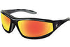 Crews RP21R Reaper Regular Safety Glasses With Black Polycarbonate Frame, Indoor/Outdoor Fire Mirror Polycarbonate Duramass Anti-Scratch Lens And Gray Temple Sleeve And Removable Foam Gasket  (1/PR)