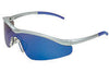 Crews T1148B Triwear Safety Glasses With Steel Nylon Frame, Blue Diamond Mirror Polycarbonate Duramass Anti-Scratch Lens And Carrying Case And Breakaway Cord And Black Temple Sleeve  (1/EA)