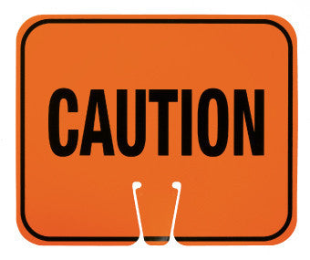 NMC CS6-SAFETY CONE SIGNS, CAUTION, 10.375 X 12.625 (1 EACH)