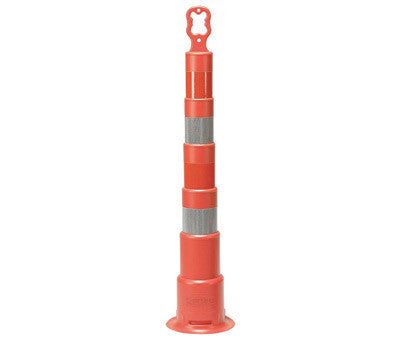 Cortina Safety Products 03-750-6EG 49" Orange And White High-Density Polyethylene Trim Line Channelizer Cone With (4) 6" Engineer Grade Reflective Stripes And EZ-Grip Handle  (1/EA)