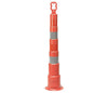 Cortina Safety Products 03-750-6EG 49" Orange And White High-Density Polyethylene Trim Line Channelizer Cone With (4) 6" Engineer Grade Reflective Stripes And EZ-Grip Handle  (1/EA)