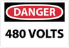 NMC D101A-DANGER, 480 VOLTS, 7X10, .040 ALUM (1 EACH)