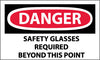 NMC D108AP-DANGER SAFETY GLASSES REQUIRED BEYOND THIS POINT, 3X5, PS VINYL (PAK OF 5)