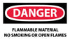 NMC D117AP-DANGER, FLAMMABLE MATERIAL, NO SMOKING OR OPEN FLAMES, 3X5, PS VINYL (PAK OF 5)