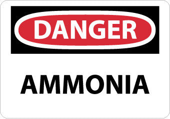 NMC D129RB-DANGER, AMMONIA, 10X14, RIGID PLASTIC (1 EACH)