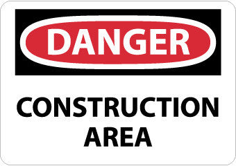 NMC D132RB-DANGER, CONSTRUCTION AREA, 10X14, RIGID PLASTIC (1 EACH)