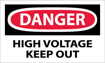 NMC D139AP-DANGER, HIGH VOLTAGE KEEP OUT, 3X5, PS VINYL (PAK OF 5)