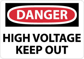NMC D139RB-DANGER, HIGH VOLTAGE KEEP OUT, 10X14, RIGID PLASTIC (1 EACH)