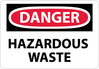 NMC D140A-DANGER, HAZARDOUS WASTE, 7X10, .040 ALUM (1 EACH)