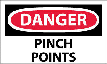 NMC D149AP-DANGER, PINCH POINTS, 3X5, PS VINYL (PAK OF 5)