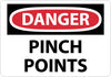 NMC D149R-DANGER, PINCH POINTS, 7X10, RIGID PLASTIC (1 EACH)