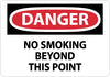 NMC D152PB-DANGER, NO SMOKING BEYOND THIS POINT, 10X14, PS VINYL (1 EACH)
