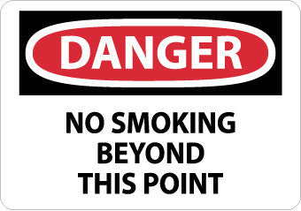 NMC D152AB-DANGER, NO SMOKING BEYOND THIS POINT, 10X14, .040 ALUM (1 EACH)