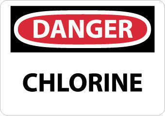 NMC D15RB-DANGER, CHLORINE, 10X14, RIGID PLASTIC (1 EACH)