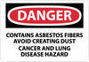 NMC D182PB-DANGER, CONTAINS ASBESTOS FIBERS AVOID. . ., 10X14, PS VINYL (1 EACH)