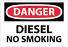 NMC D18EB-DANGER, DIESEL NO SMOKING, 10X14, FIBERGLASS (1 EACH)