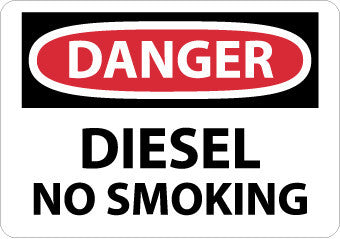 NMC D18A-DANGER, DIESEL NO SMOKING, 7X10, .040 ALUM (1 EACH)