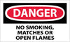 NMC D217AP-DANGER, NO SMOKING MATCHES OR OPEN FLAME, 3X5, PS VINYL (PAK OF 5)