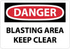 NMC D229RB-DANGER, BLASTING AREA KEEP CLEAR, 10X14, RIGID PLASTIC (1 EACH)