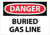 NMC D234EB-DANGER, BURIED GAS LINE, 10X14, FIBERGLASS (1 EACH)