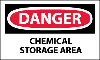 NMC D239AP-DANGER, CHEMICAL STORAGE AREA, 3X5, PS VINYL (PAK OF 5)