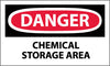 NMC D239AP-DANGER, CHEMICAL STORAGE AREA, 3X5, PS VINYL (PAK OF 5)