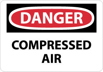 NMC D243A-DANGER, COMPRESSED AIR, 7X10, .040 ALUM (1 EACH)