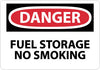 NMC D279R-DANGER, FUEL STORAGE NO SMOKING, 7X10, RIGID PLASTIC (1 EACH)