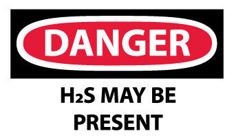 NMC D282AP-DANGER, H2S MAY BE PRESENT, 3X5, PS VINYL (PAK OF 5)