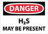 NMC D282PB-DANGER, H2S MAY BE PRESENT, 10X14, PS VINYL (1 EACH)