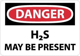 NMC D282RB-DANGER, H2S MAY BE PRESENT, 10X14, .050 RIGID PLASTIC (1 EACH)
