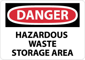 NMC D285RB-DANGER, HAZARDOUS WASTE STORAGE AREA, 10X14, RIGID PLASTIC (1 EACH)