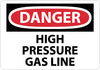 NMC D287PB-DANGER, HIGH PRESSURE GAS LINE, 10X14, PS VINYL (1 EACH)