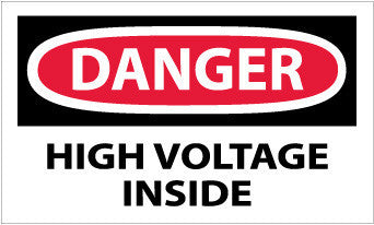 NMC D290AP-DANGER, HIGH VOLTAGE INSIDE, 3X5, PS VINYL (PAK OF 5)