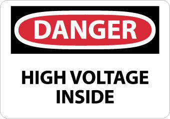 NMC D290AB-DANGER, HIGH VOLTAGE INSIDE, 10X14, .040 ALUM (1 EACH)