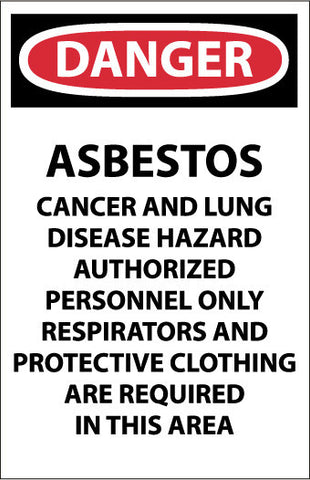 NMC D295-ASBESTOS DUST HAZARD. . ., 20X14, PAPER (PAK OF 100)