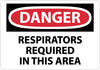 NMC D313R-DANGER, RESPIRATORS REQUIRED IN THIS AREA, 7X10, RIGID PLASTIC (1 EACH)