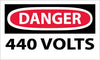 NMC D325AP-DANGER, 440 VOLTS, 3X5, PS VINYL (PAK OF 5)
