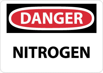 NMC D342RB-DANGER, NITROGEN, 10X14, RIGID PLASTIC (1 EACH)