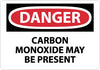 NMC D375R-DANGER, CARBON MONOXIDE MAY BE PRESENT, 7X10, RIGID PLASTIC (1 EACH)