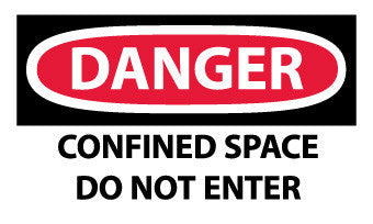 NMC D383AP-DANGER, CONFINED SPACE DO NOT ENTER, 3X5, PS VINYL (PAK OF 5)