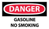 NMC D388AP-DANGER, GASOLINE NO SMOKING, 3X5, PS VINYL (PAK OF 5)