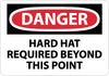 NMC D389AB-DANGER, HARD HAT REQUIRED BEYOND THIS POINT, 10X14, .040 ALUM (1 EACH)