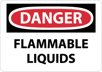 NMC D38R-DANGER, FLAMMABLE LIQUIDS, 7X10, RIGID PLASTIC (1 EACH)