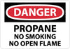 NMC D397AB-DANGER, PROPANE NO SMOKING NO OPEN FLAME, 10X14, .040 ALUM (1 EACH)