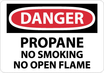 NMC D397A-DANGER, PROPANE NO SMOKING NO OPEN FLAMES, 7X10, .040 ALUM (1 EACH)